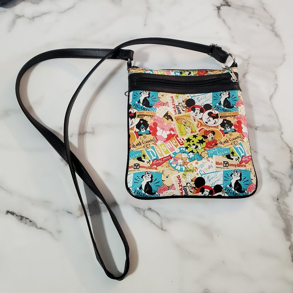 Disney Parks Mickey Mouse Crossbody Purse Classic Collage Pattern - Picture 2 of 16